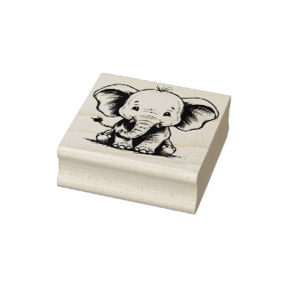 Carimbo De Borracha Stempel Elefant