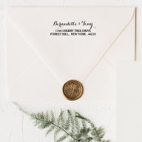 Stylish Custom Name & Address Wood Art Stamp