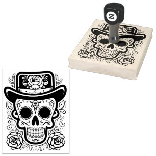 Carimbo De Borracha Sugar Skull 💀 Día de Muertos