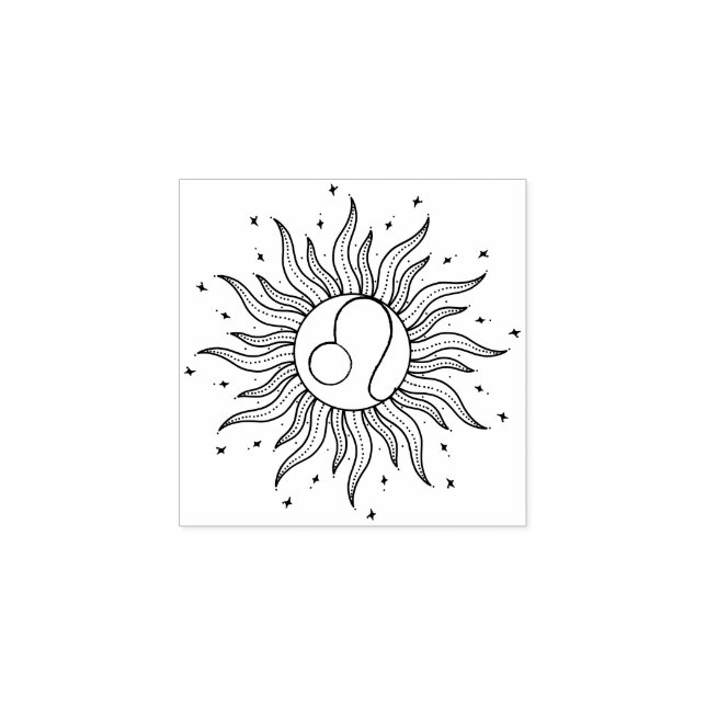 Carimbo De Borracha Sun Horoscope Leo (Impressão)