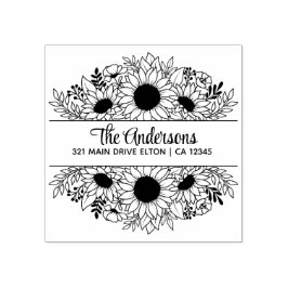 Carimbo De Borracha Sunflower Dividem Tema do Monograma