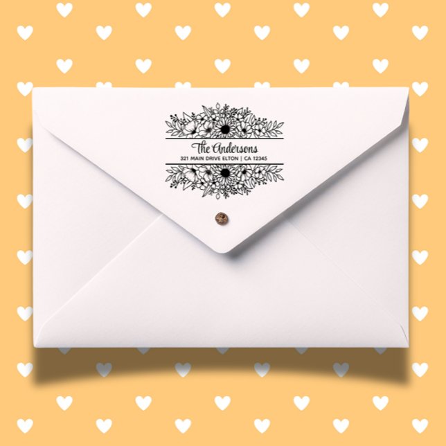 Carimbo De Borracha Sunflower Dividem Tema do Monograma (Personalize gifts and crafts with our Sunflowers Split Monogram Theme Rubber Stamp.)