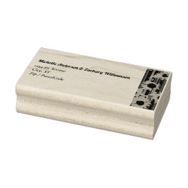 Carimbo De Borracha Sunflower Modern Calligraphy Wedding Address