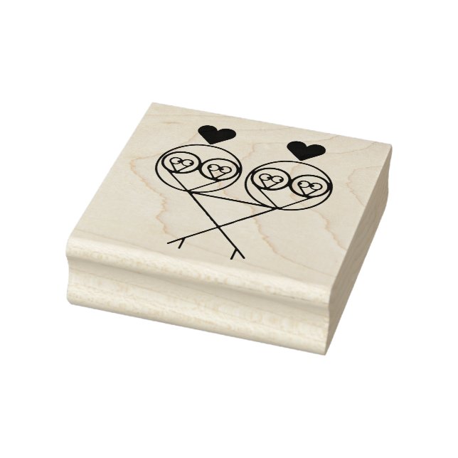 Carimbo De Borracha Surreal Fractal Lovebird Wood Art Stamp (Carimbo)