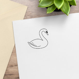 Carimbo De Borracha Swan branco 1x1