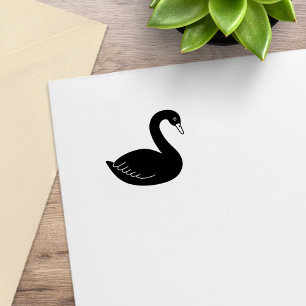 Carimbo De Borracha Swan Preto 1x1