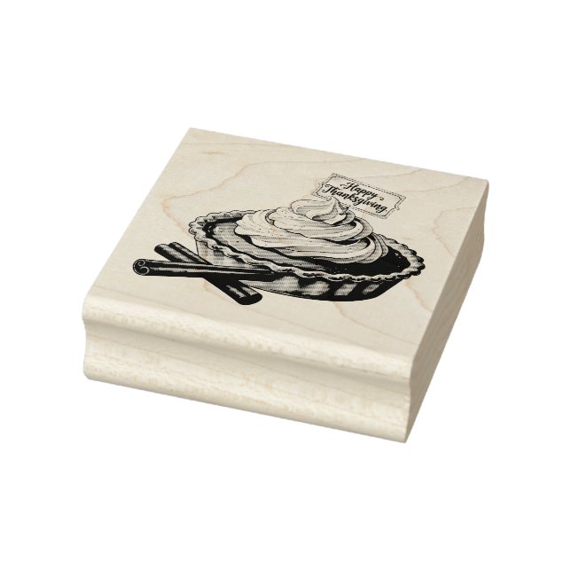 Carimbo De Borracha Sweet Thanks – Thanksgiving Pie with Whipped Cream (Carimbo)