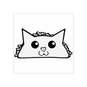 Carimbo De Borracha Taco Cat Character
