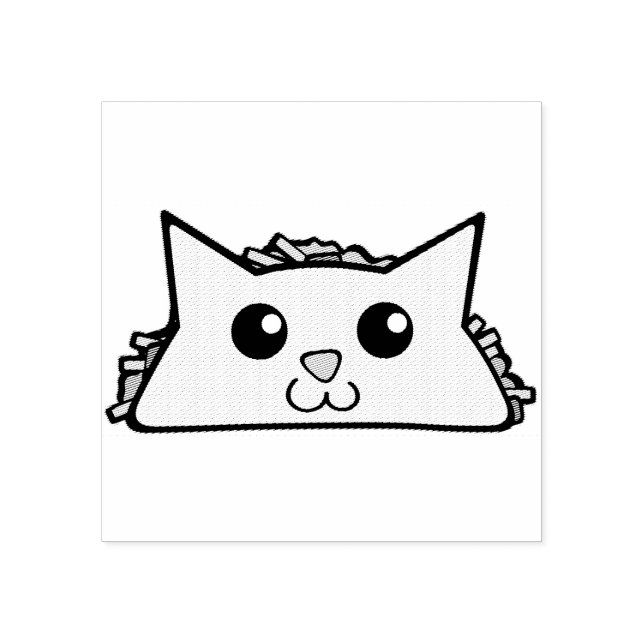 Carimbo De Borracha Taco Cat Character (Impressão)