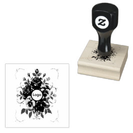 Carimbo De Borracha Tampon Encreur Personnalisé "Couronne Botanique"