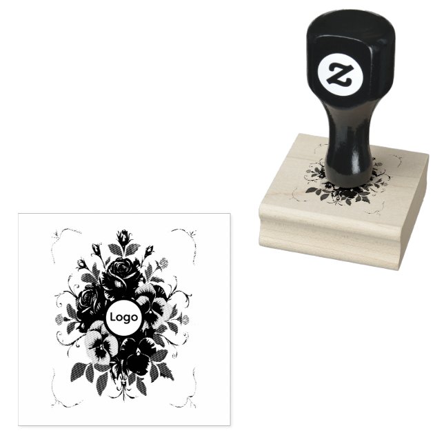 Carimbo De Borracha Tampon Encreur Personnalisé "Couronne Botanique" (Carimbado)