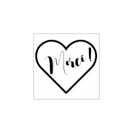 Carimbo De Borracha Tampons Encreurs Merci, Forme Coeur