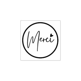 Carimbo De Borracha Tampons Encreurs Merci, Minimaliste