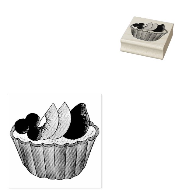 Carimbo De Borracha Tarte aux Fruta Fruta Tart French Paery Chef (Carimbado)