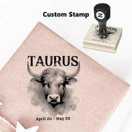 Carimbo De Borracha Taurus Bull Astrologia Zodiac - Sinal Personalizad