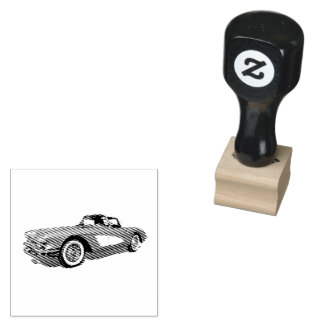 Carimbo De Borracha Teal 59 Carro Vermelho Corvette Explosão