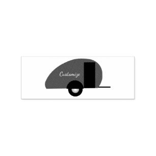 Carimbo De Borracha Teardrop Trailer Minúsculo Thunder_Cove