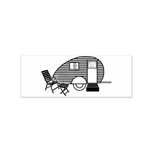 Carimbo De Borracha Teardrop Trailer Minúsculo Thunder_Cove
