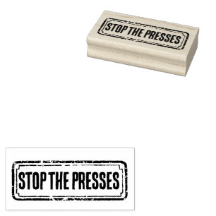 Carimbo De Borracha Tema de Jornal em Distress Pare as Prensas!
