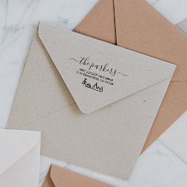 Carimbo De Borracha Tema do Camp | Nome da família Assinatura Endereço