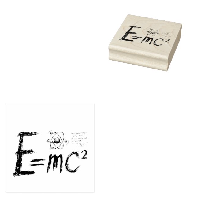 Carimbo De Borracha Teoria da Relatividade de Einstein. Fórmula (Carimbado)