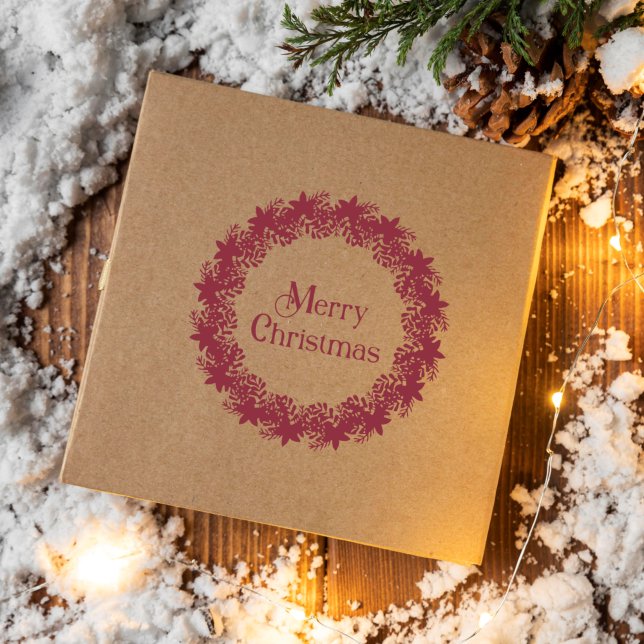 Carimbo De Borracha Terra Natal Holly Botânica e Poinsettias (Criador carregado)