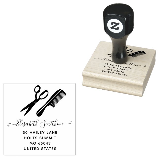 Carimbo De Borracha Tesoura Simples Cabelo Comb Hairdresser Profession (Carimbado)