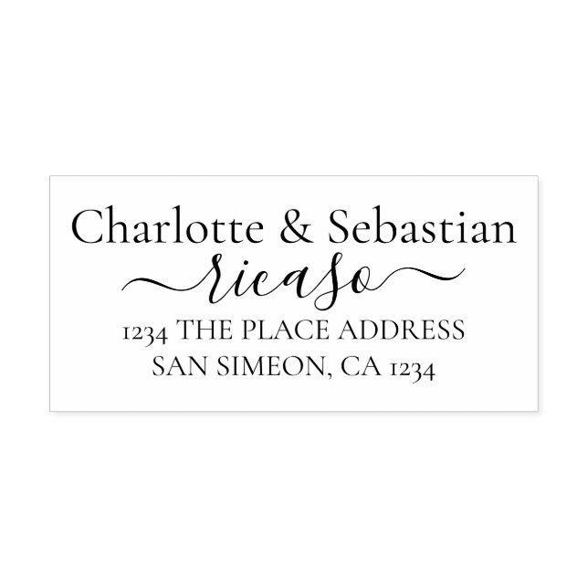 Carimbo De Borracha Texto de rolagem Elegante de Endereço Personalizad (Impressão)