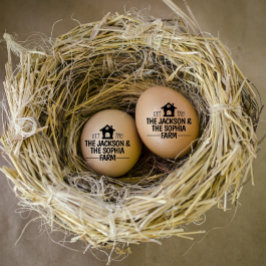 Carimbo De Borracha Texto Preto do Nome do Revendedor de Ovos Personal