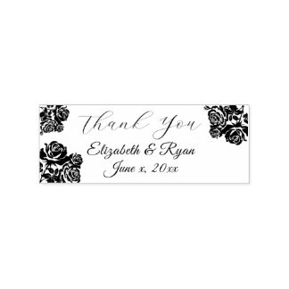 Carimbo De Borracha Thank You Beautiful Roses Personalized