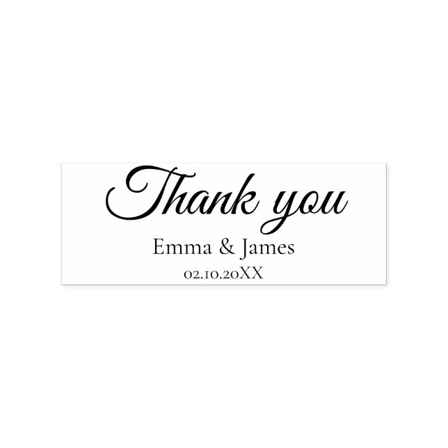 Carimbo De Borracha Thank You Script  Wedding Rubber Stamp (Carimbado)