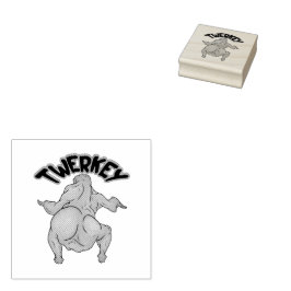 Carimbo De Borracha Thanksgiving Twerkey Wood Art Stamp