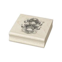 Carimbo De Borracha Thanksgiving Wood Art Stamp