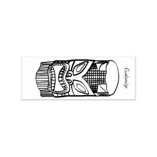 Carimbo De Borracha Thunder_Cove da escultura Tiki gravada