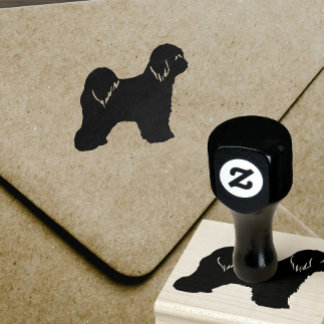 Carimbo De Borracha Tibetan Terrier Dog Breed Silhouette