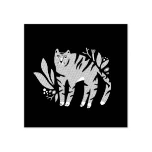 Carimbo De Borracha Tigre em flores
