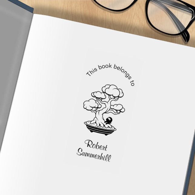 Carimbo De Borracha Tiny Ninja Bonsai Tree Bookplate (Criador carregado)