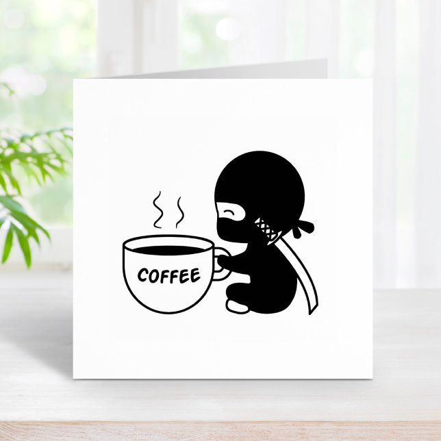 Carimbo De Borracha Tiny Ninja com Mug de Café Grande (Criador carregado)