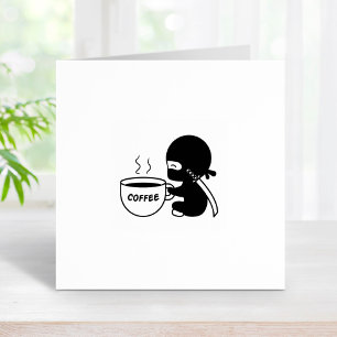 Carimbo De Borracha Tiny Ninja com Mug de Café Grande 1x1