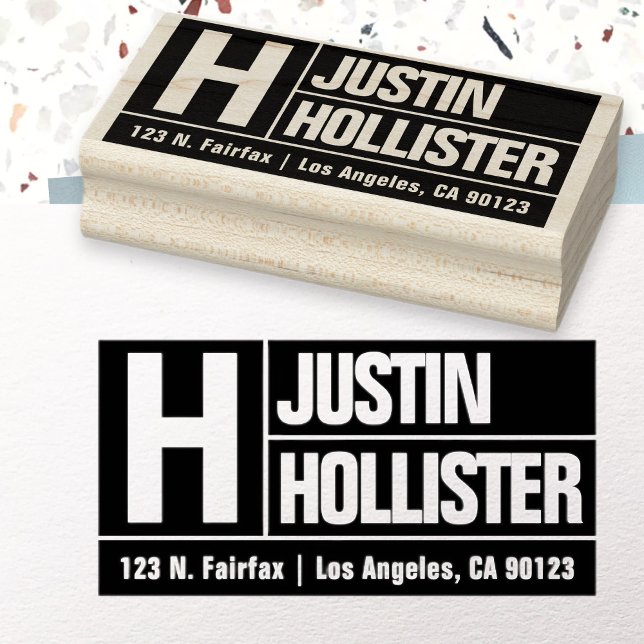 Carimbo De Borracha Tipo de Letra Grande Negrito e Moderno | Endereço  (Criador carregado)