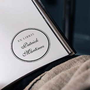 Carimbo De Borracha Tipografia do Script Clássico Ex Libris Nome Perso