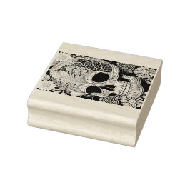 Carimbo De Borracha Totenkopf mit Ornamenten
