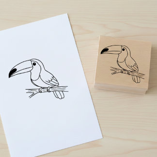 Carimbo De Borracha Toucan Wooden Art Stamp