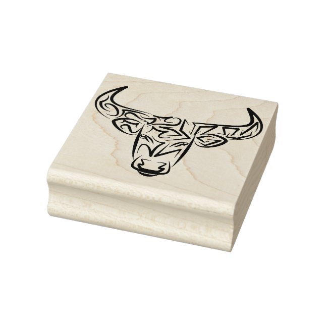 Carimbo De Borracha Touro Tribal Negro e Branco / Ox (Carimbo)
