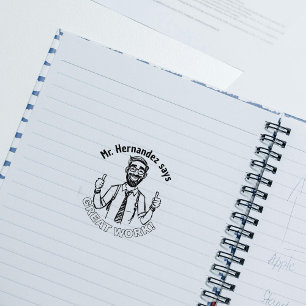 Carimbo De Borracha Trabalho de Excelente de Professores Feliz e Engra