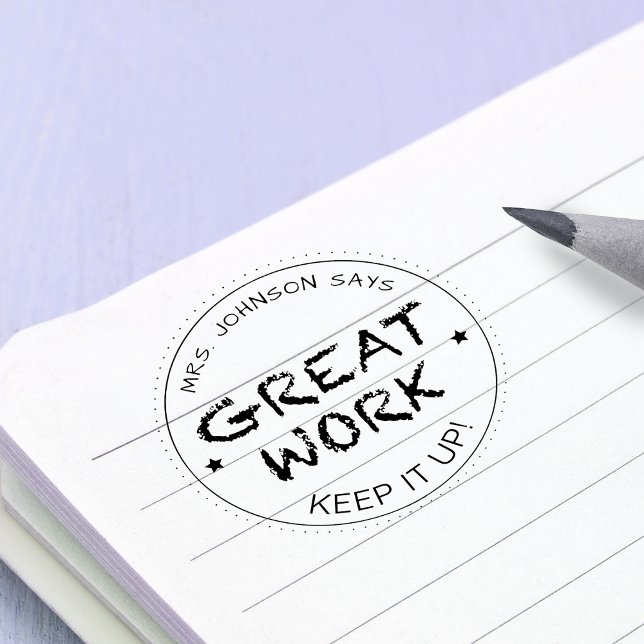 Carimbo De Borracha Trabalho de excelente | Professores personalizados (Great Job | Personalized Teachers Rubber Stamp)