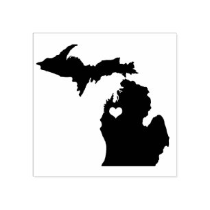 Carimbo de borracha transversal de Michigan da