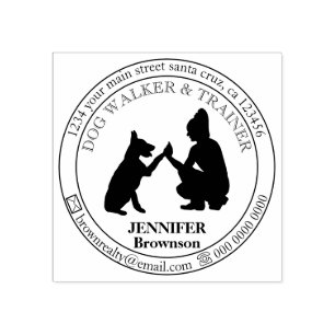 Carimbo De Borracha Treinador de passeador de cães Clube de Pet Sitter