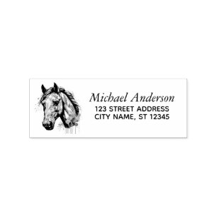 Carimbo De Borracha Trendy Personalized Horse Return Address