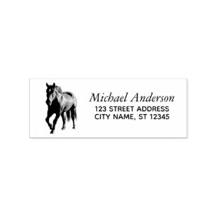 Carimbo De Borracha Trendy Personalized Horse Return Address